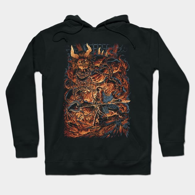 Giant Red Demon Hoodie by Findtees